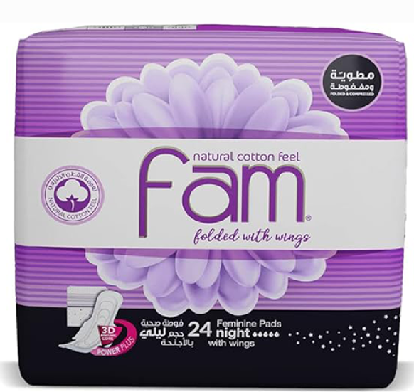 Fam Wings Fold Night Female Diaper 24's