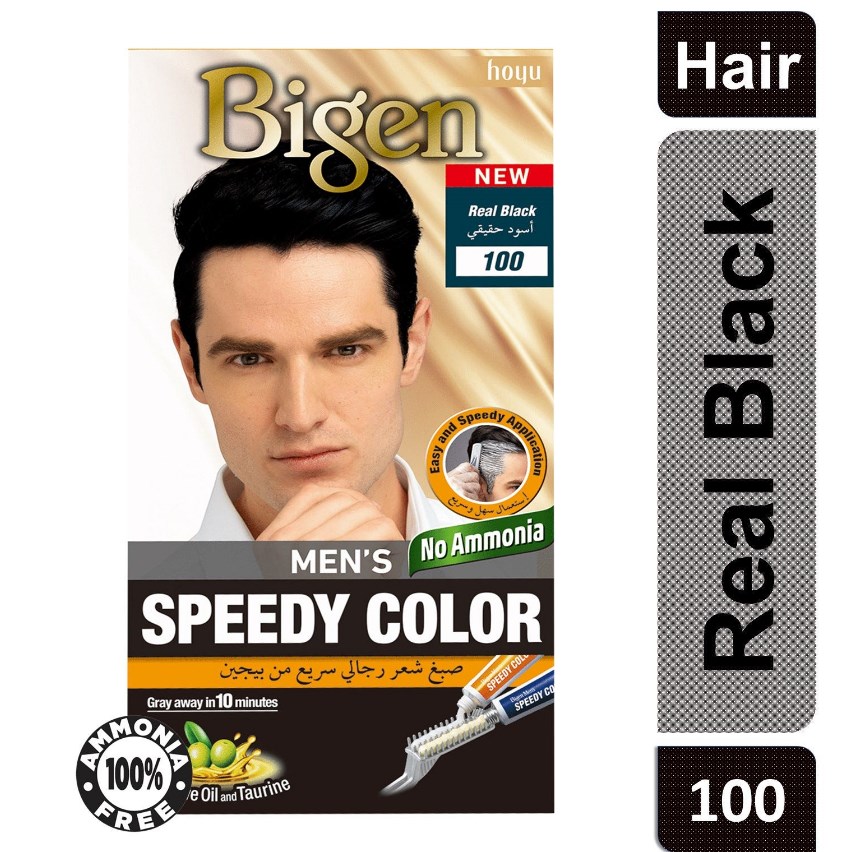 Bigen Hair Color speedy men 80 gm 100 Real Black