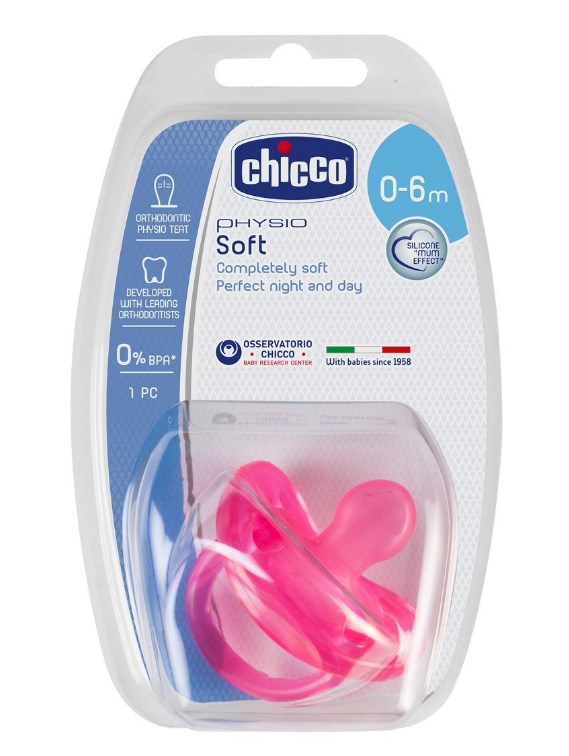 Chicco Soft Pacifier 06m Pink 1 Pc
