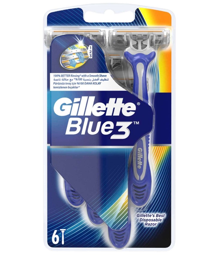 Gillette Blue 3 Men’s Disposable Razors 6 count