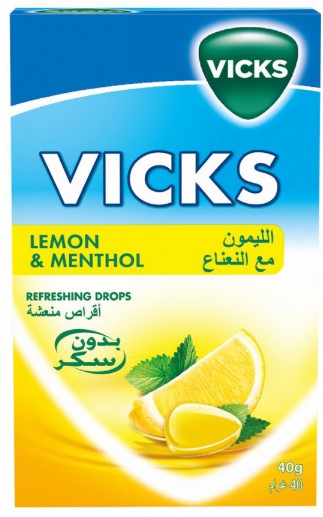 Vicks Throat Lemon Pepperment Drop 40g