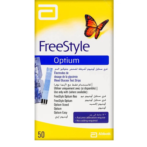 Freestyle Optium Blood Glucose Strip 50