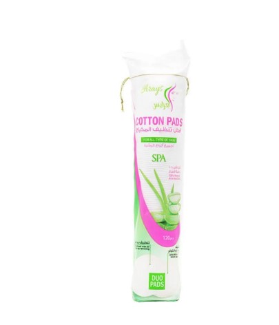 Al Arays Makeup Cleansing Cotton Pads with Aloe Vera 120Pcs