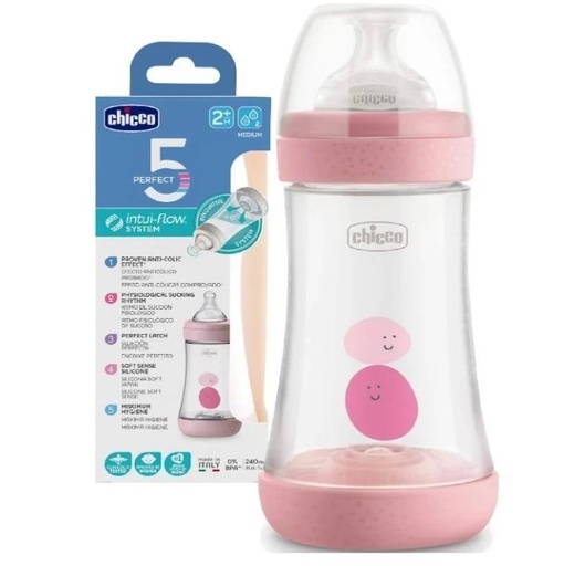Chicco F BOTTLE PERFECT5 PP Girl 240ML Medium SIL CL2