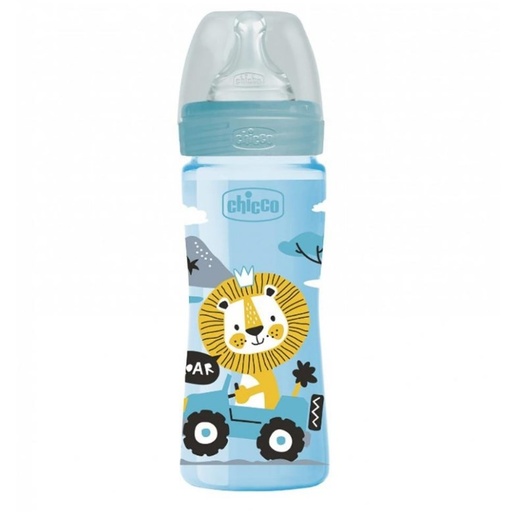 Chicco Well Being Colors Bottle 250ml Medium Flow Rate 2 Months Blue