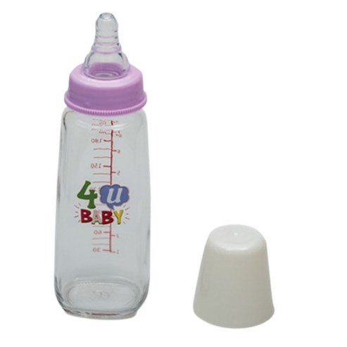 4U Baby Glass Feeding Bottle 200ML