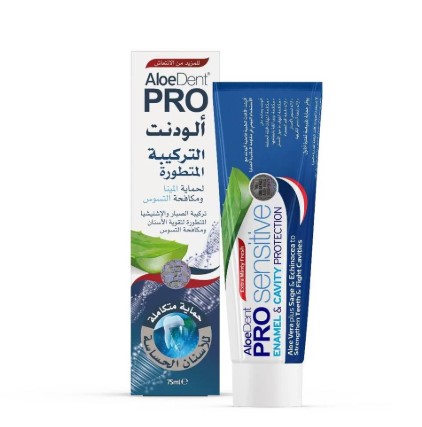 Aloe Toothpaste Dent Pro Sensitive Enamel & Cavity Protection 75ml