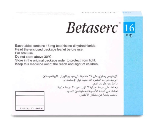 Betaserc 16mg Tablet 60