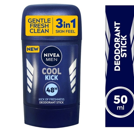 NIVEA Deodorant Stick, Cool Kick 3 In 1, for Men - 50 Ml