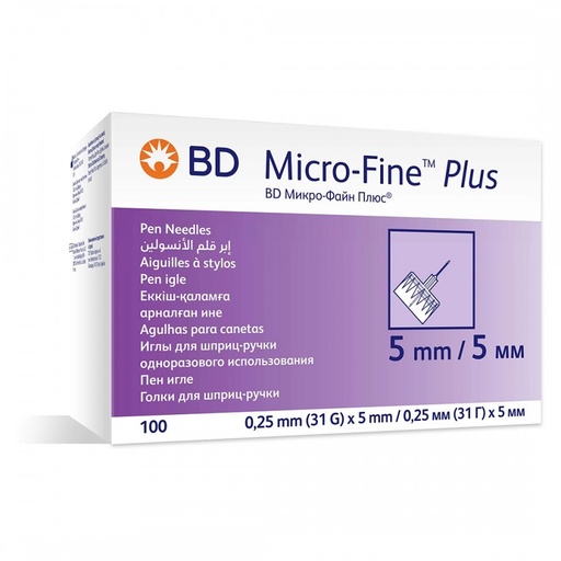 BD MicroFine Plus 5mm Pen Needles 100