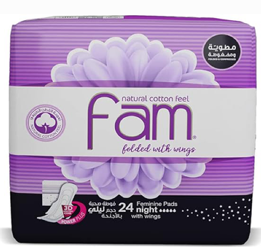 Fam Wings Fold Night Female Diaper 24's