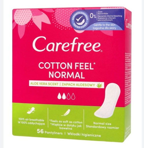 Carefree Cotton Aloe Scented Pantyliner 56 Pcs