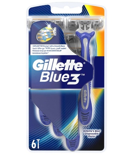 Gillette Blue 3 Men’s Disposable Razors 6 count