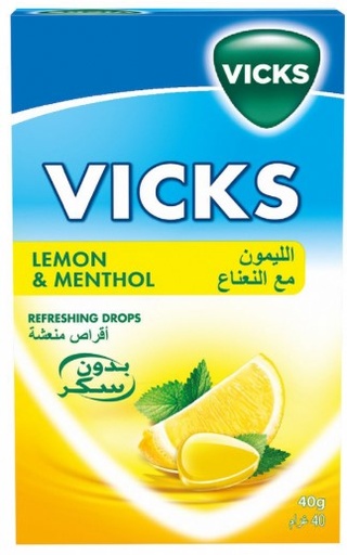 Vicks Throat Lemon Pepperment Drop 40g