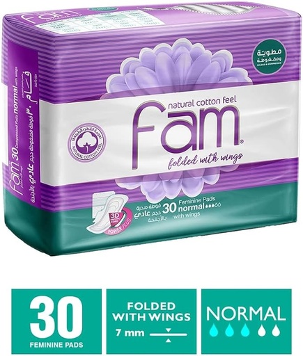 Fam Wings Fold Normal Female Diaper 30's