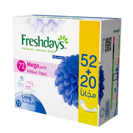 Freshdays Pantyliners-LONG-72 Pcs
