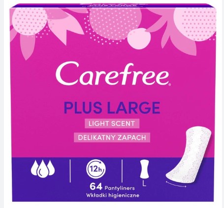 Carefree Cotton Plus Large Light 64 PCS