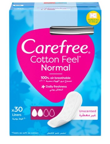 Carefree Cotton Unscented Pantyliner 30