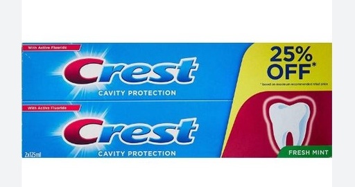 Crest anti-cavity toothpaste 125 ml x 2 pieces