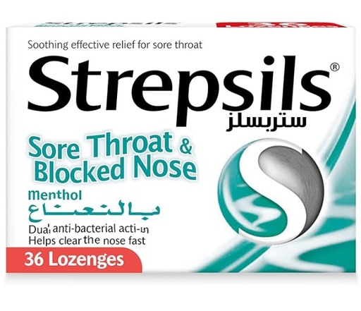Strepsils Sore Throat Blocked Nose 36 Lozenge