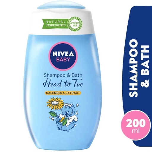 NIVEA | Baby Shampoo & Bath Head To Toe With Calendula Extract - 200 Ml