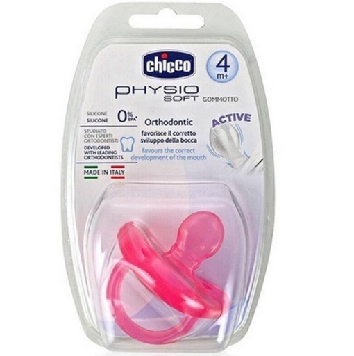 Chicco Physio Soft Soother Silicone 4M 1 Piece Pink