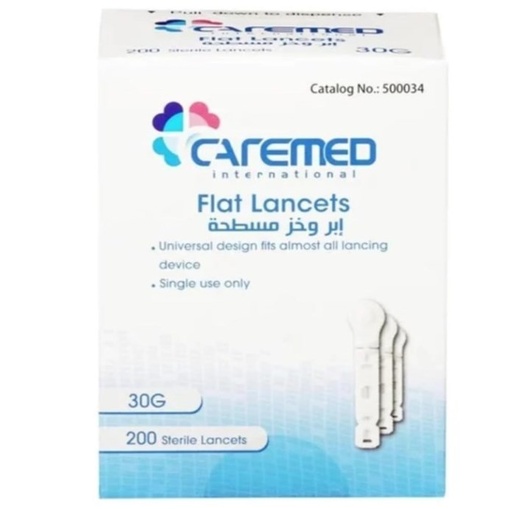 CAREMED INTERNATIONAL FLAT 200 LANCETS 30g
