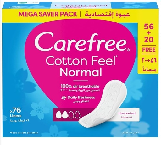 CAREFREE NORMAL COTTON FRESH SCENT MEGA PACK 76 PANTY
