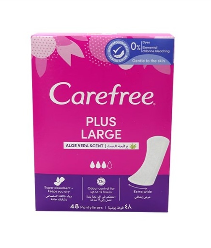 CAREFREE PANTYLINERS LARGE ALOE 48PCS(GREEN)